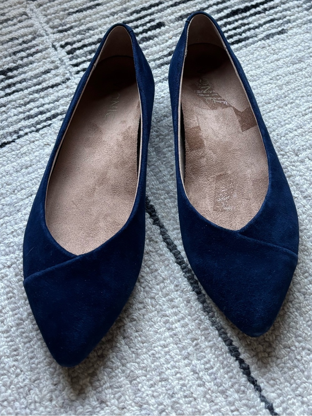 Vionic Gem Caballo Pointed-Toe Flats - Navy Blue - Women’s Size 8
